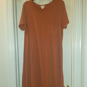 LulaRoe XL Solid Orange Carly Dress